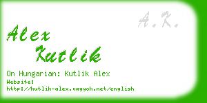 alex kutlik business card